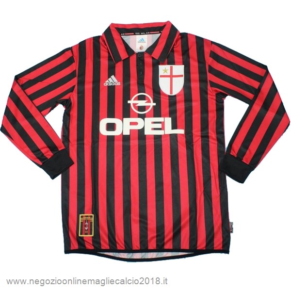 Home Online Maglia Manica lunga AC Milan Retro 1999 2000 Rosso