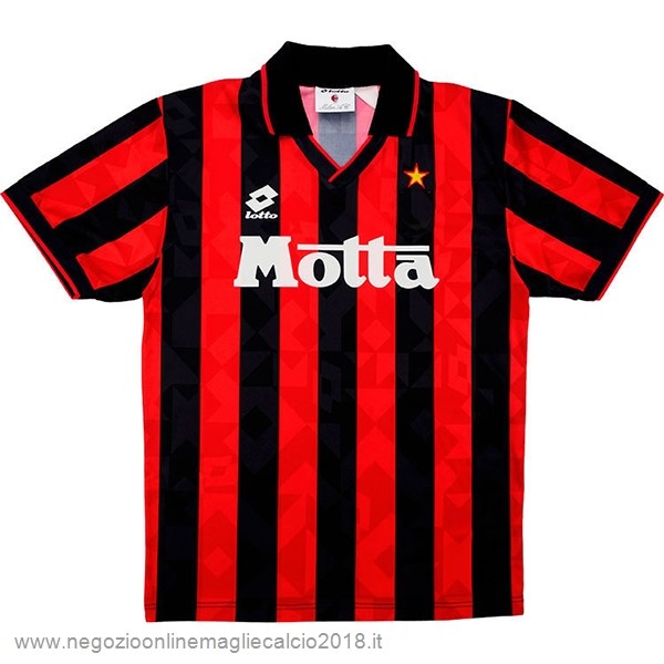 Home Online Maglia AC Milan Rétro 1993 1994 Nero Rosso