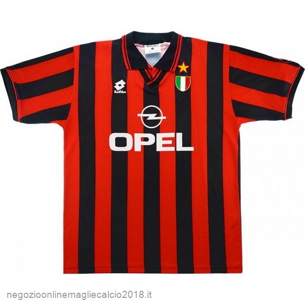 Home Online Maglie Calcio AC Milan Retro 1996 1997 Nero Rosso