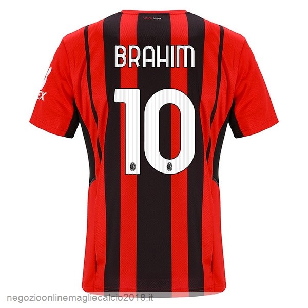 NO.10 Brahim Home Online Maglia AC Milan 2021/2022 Rosso