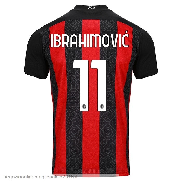 NO.11 Ibrahimovic Home Online Maglia AC Milan 2020/21 Rosso
