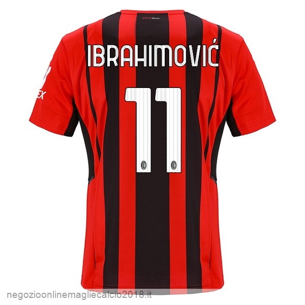 NO.11 Ibrahimovic Home Online Maglia AC Milan 2021/2022 Rosso