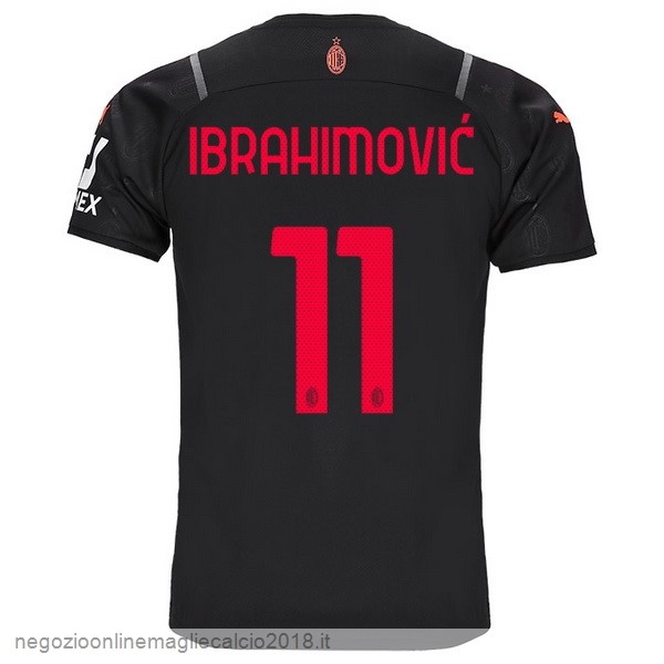NO.11 Ibrahimovic Terza Online Maglia AC Milan 2021/2022 Nero
