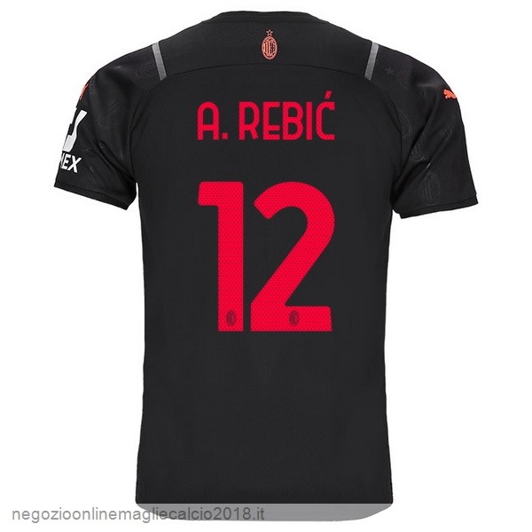 NO.12 A. Rebić Terza Online Maglia AC Milan 2021/2022 Nero