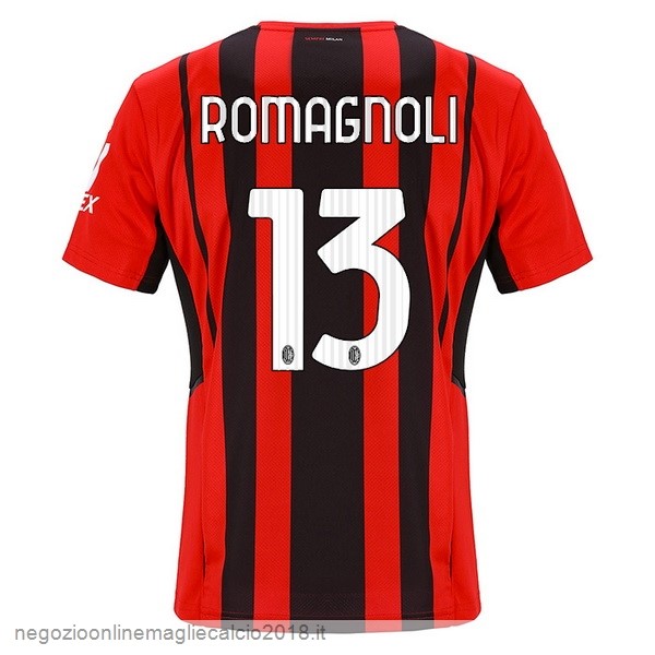 NO.13 Romagnoli Home Online Maglia AC Milan 2021/2022 Rosso