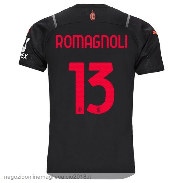 NO.13 Romagnoli Terza Online Maglia AC Milan 2021/2022 Nero