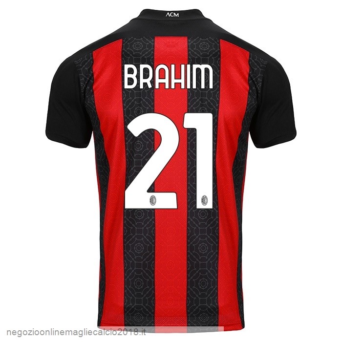 NO.21 Brahim Home Online Maglia AC Milan 2020/21 Rosso