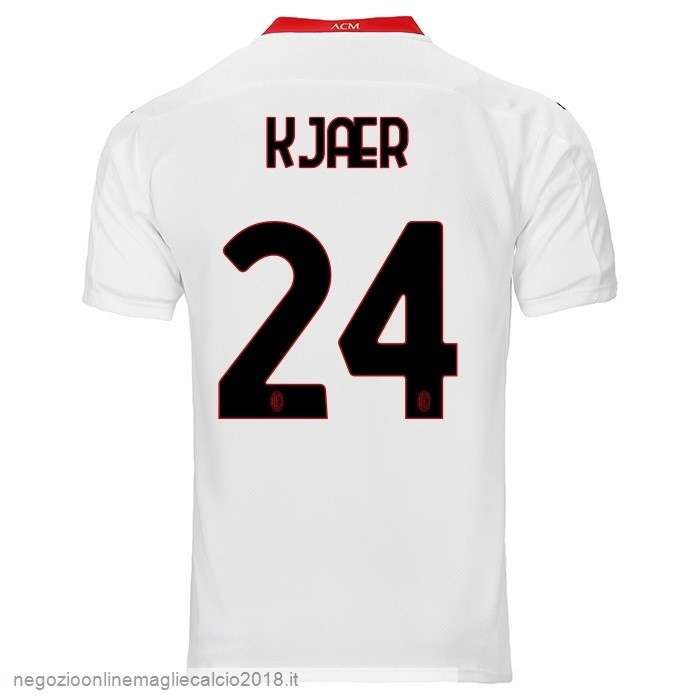 NO.24 Kjaer Away Online Maglia AC Milan 2020/21 Bianco