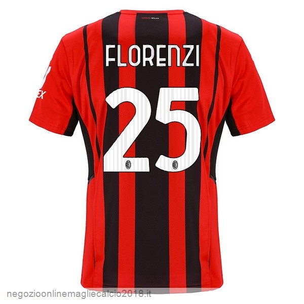 NO.25 Florenzi Home Online Maglia AC Milan 2021/2022 Rosso