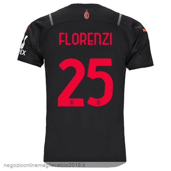 NO.25 Florenzi Terza Online Maglia AC Milan 2021/2022 Nero