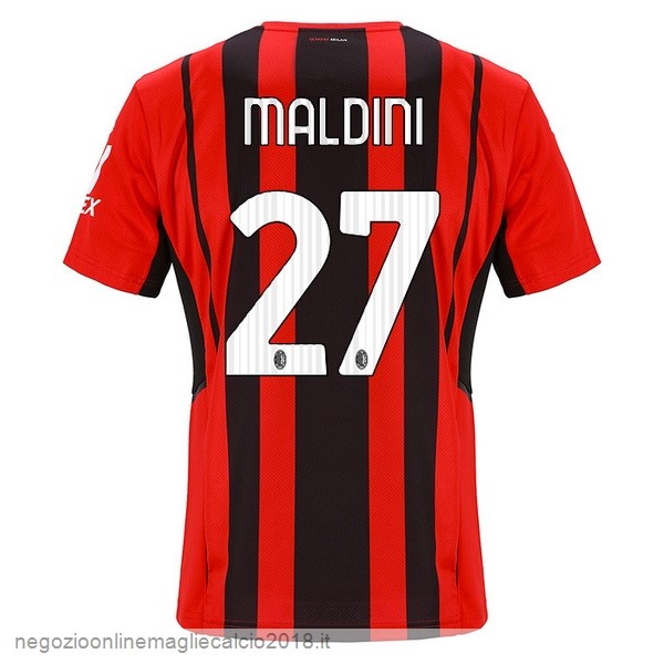 NO.27 Maldini Home Online Maglia AC Milan 2021/2022 Rosso