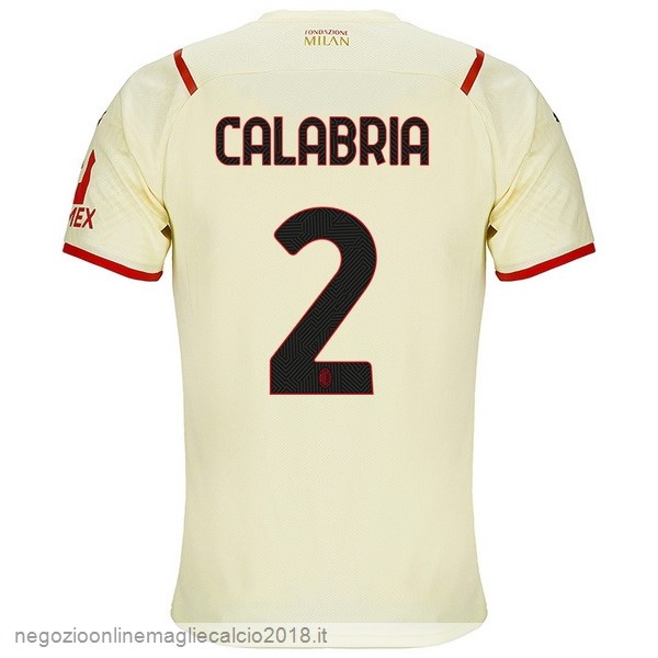 NO.2 Calabria Away Online Maglia AC Milan 2021/2022 Giallo