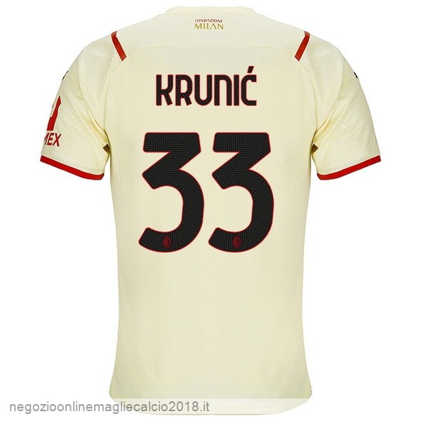 NO.33 Krunic Away Online Maglia AC Milan 2021/2022 Giallo