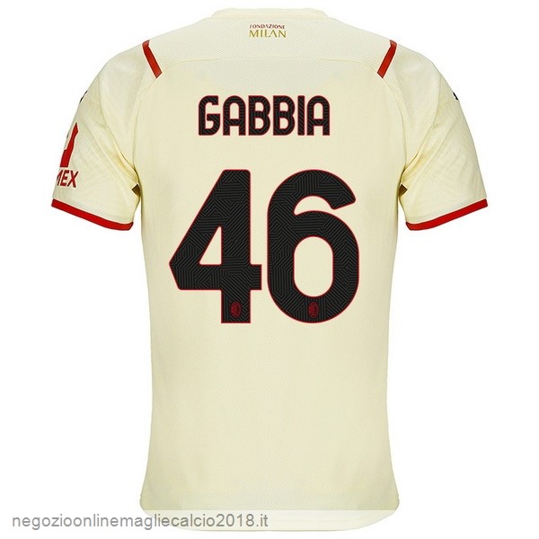 NO.46 Gabbia Away Online Maglia AC Milan 2021/2022 Giallo