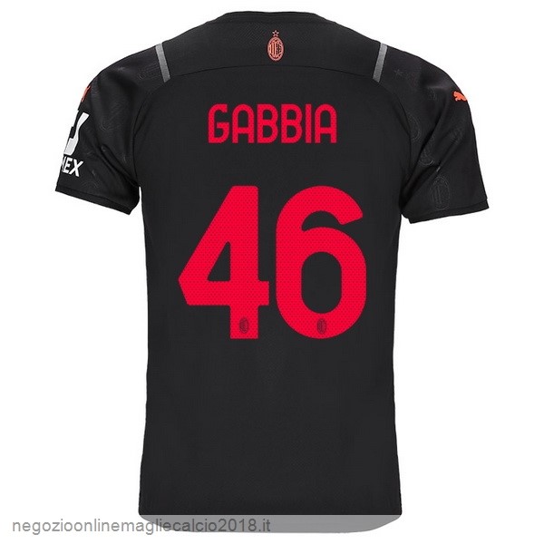 NO.46 Gabbia Terza Online Maglia AC Milan 2021/2022 Nero