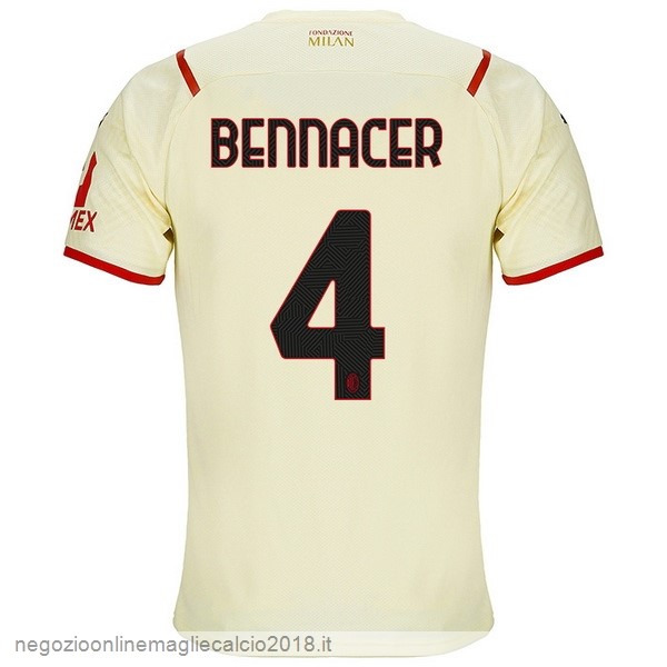 NO.4 Bennacer Away Online Maglia AC Milan 2021/2022 Giallo