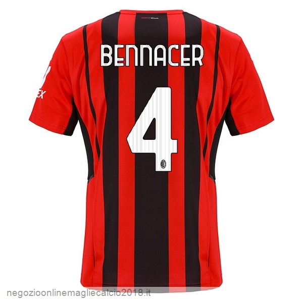 NO.4 Bennacer Home Online Maglia AC Milan 2021/2022 Rosso