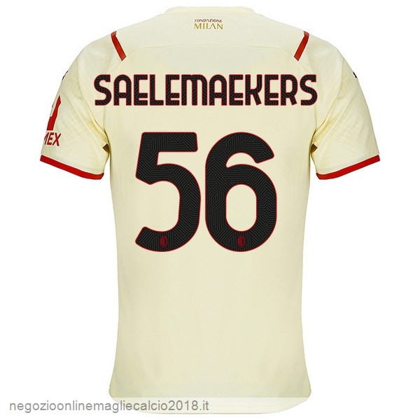 NO.56 Saelemaekers Away Online Maglia AC Milan 2021/2022 Giallo