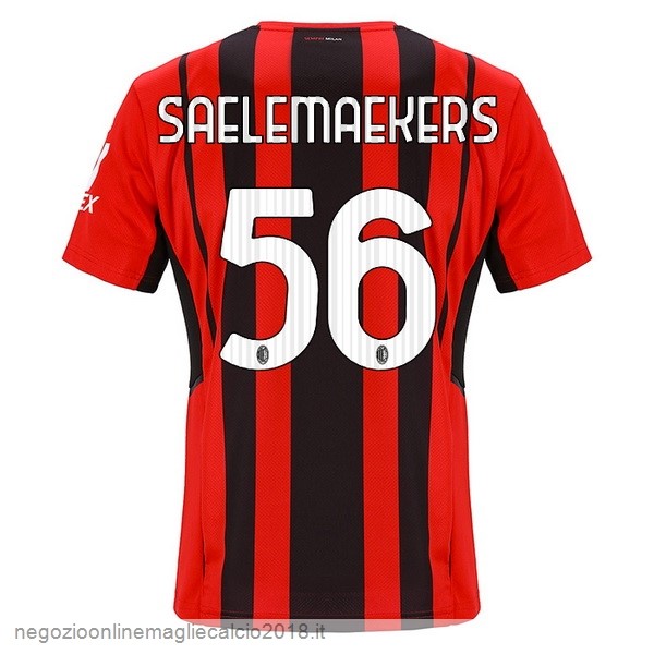 NO.56 Saelemaekers Home Online Maglia AC Milan 2021/2022 Rosso