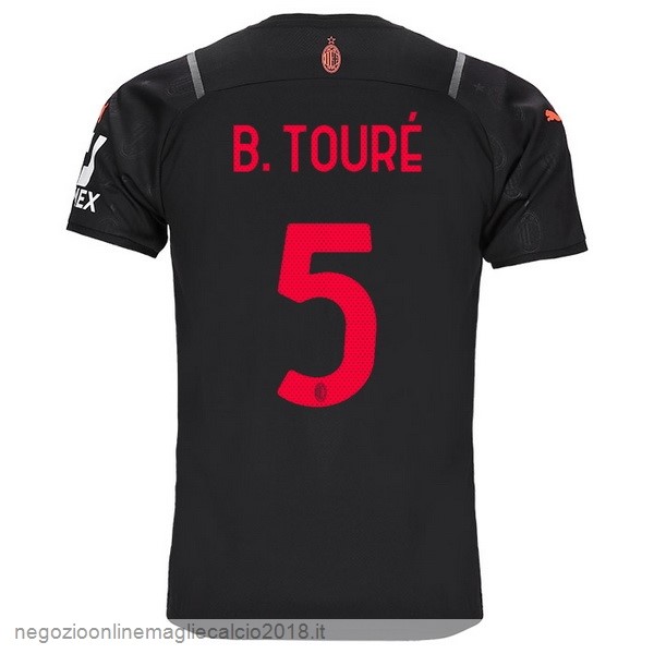 NO.5 B.Touré Terza Online Maglia AC Milan 2021/2022 Nero