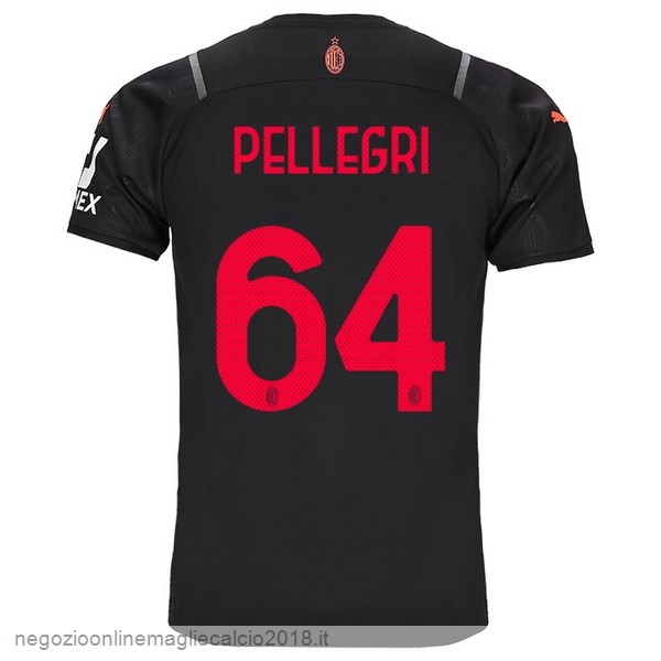 NO.64 Pellegri Terza Online Maglia AC Milan 2021/2022 Nero