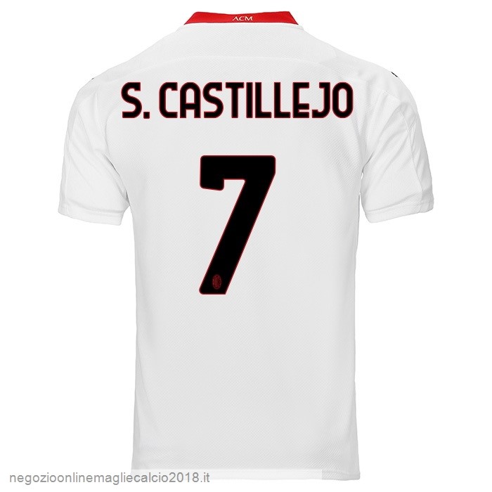NO.7 S.Castillejo Away Online Maglia AC Milan 2020/21 Bianco