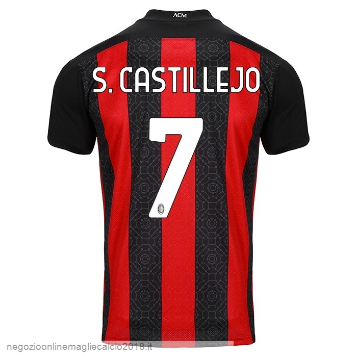 NO.7 S.Castillejo Home Online Maglia AC Milan 2020/21 Rosso