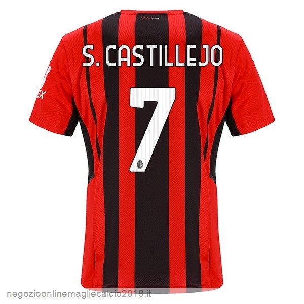NO.7 S.Castillejo Home Online Maglia AC Milan 2021/2022 Rosso