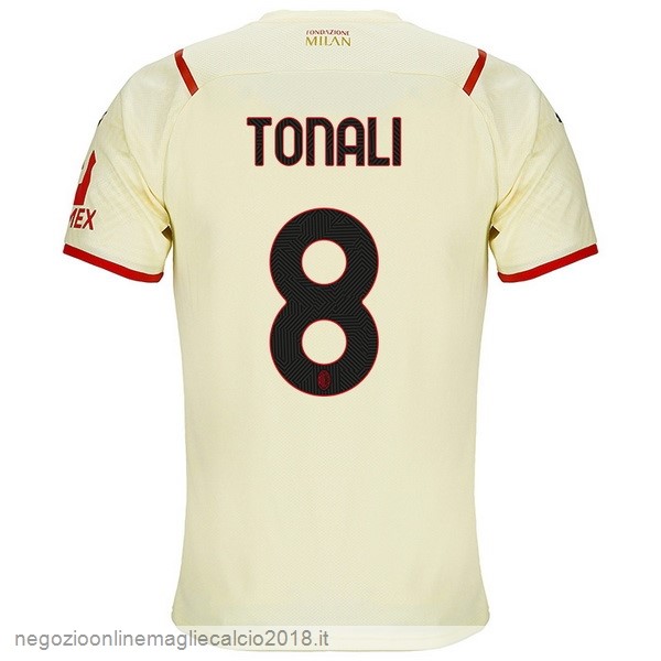 NO.8 Tonali Away Online Maglia AC Milan 2021/2022 Giallo