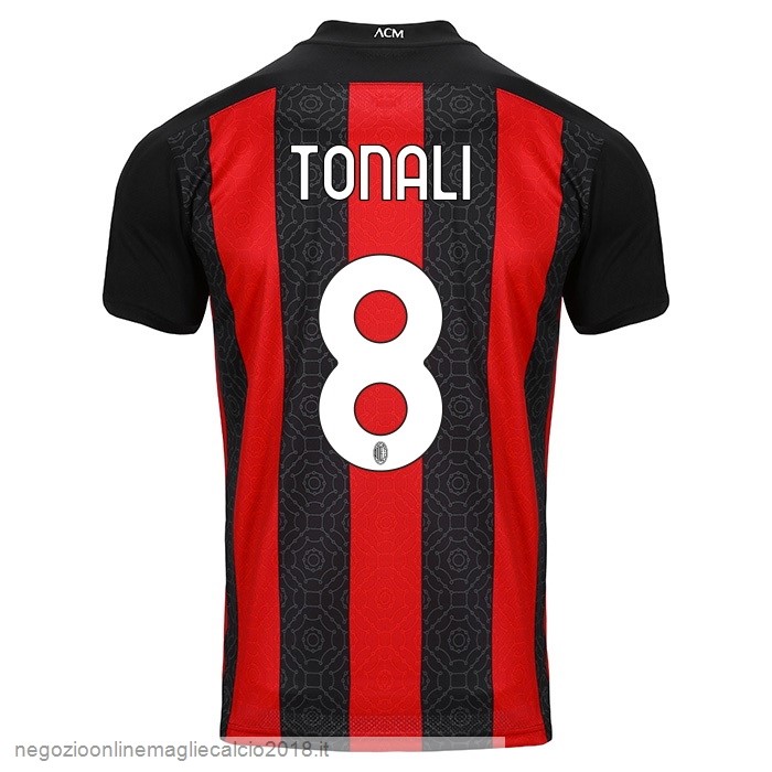 NO.8 Tonali Home Online Maglia AC Milan 2020/21 Rosso
