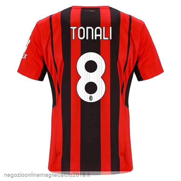 NO.8 Tonali Home Online Maglia AC Milan 2021/2022 Rosso