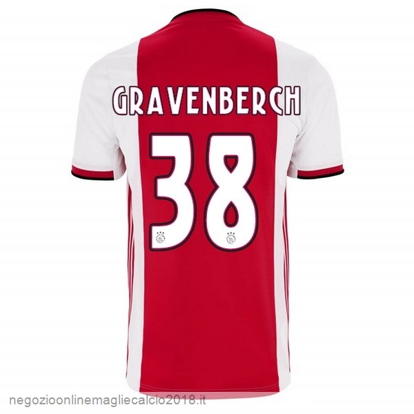 NO.38 Gravenberch Home Online Maglie Calcio Ajax 2019/20 Rosso
