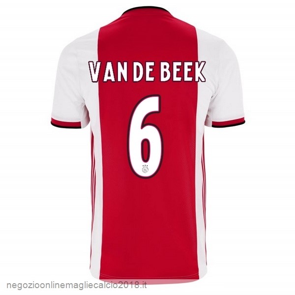 NO.6 Van De Beek Home Online Maglie Calcio Ajax 2019/20 Rosso