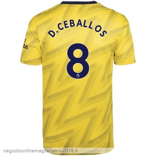 NO.8 D.Ceballos Away Online Maglie Calcio Arsenal 2019/20 Giallo