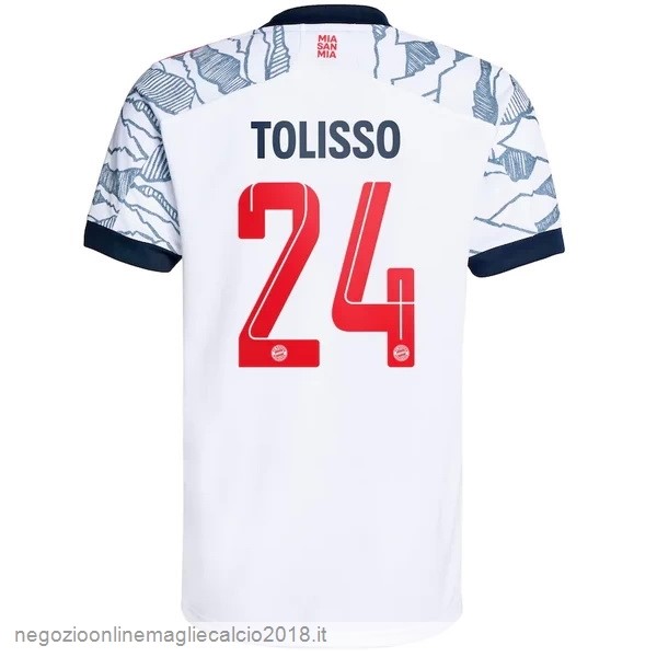 NO.24 Tolisso Terza Online Maglia Bayern München 2021/2022 Bianco