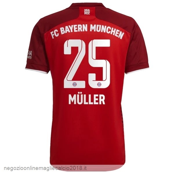 NO.25 Muller Home Online Maglia Bayern München 2021/2022 Rosso