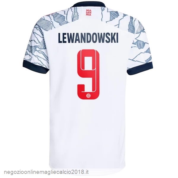 NO.9 Lewandowski Terza Online Maglia Bayern München 2021/2022 Bianco