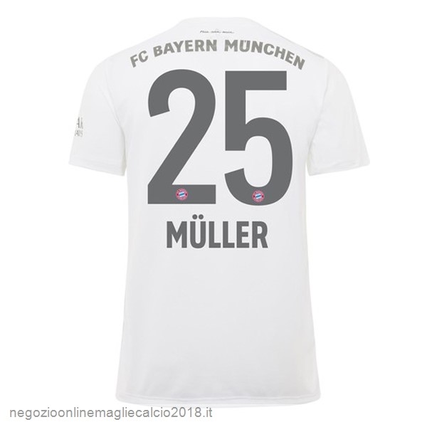 NO.25 Muller Away Online Maglie Calcio Bayern München 2019/20 Bianco