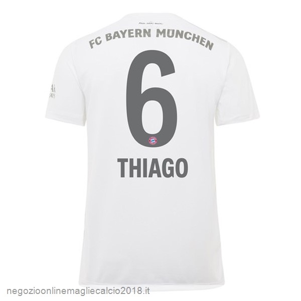 NO.6 Thiago Away Online Maglie Calcio Bayern München 2019/20 Bianco