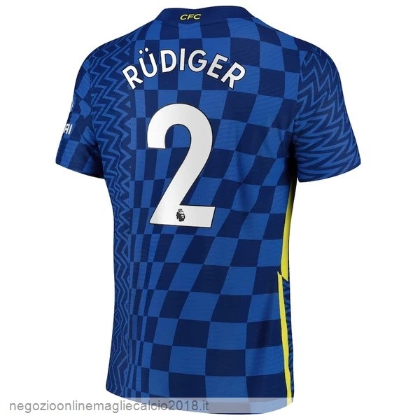 NO.2 Rudiger Home Online Maglia Chelsea 2021/2022 Blu