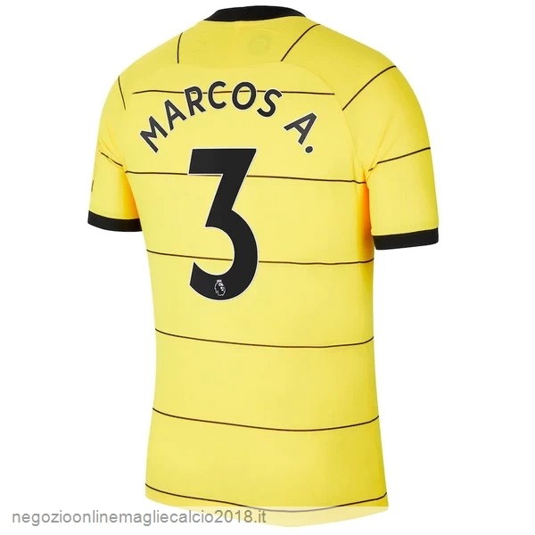 NO.3 Marcos A. Away Online Maglia Chelsea 2021/2022 Giallo