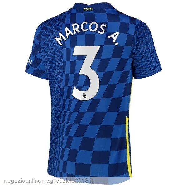 NO.3 Marcos A. Home Online Maglia Chelsea 2021/2022 Blu