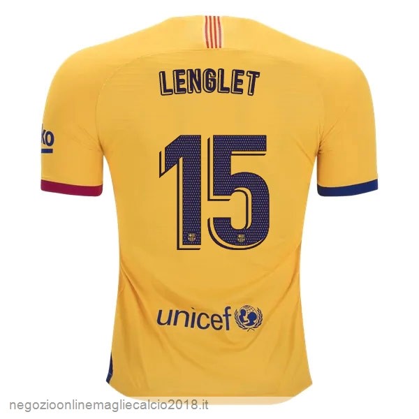 NO.15 Lenglet Away Online Maglie Calcio Barcellona 2019/20 Giallo