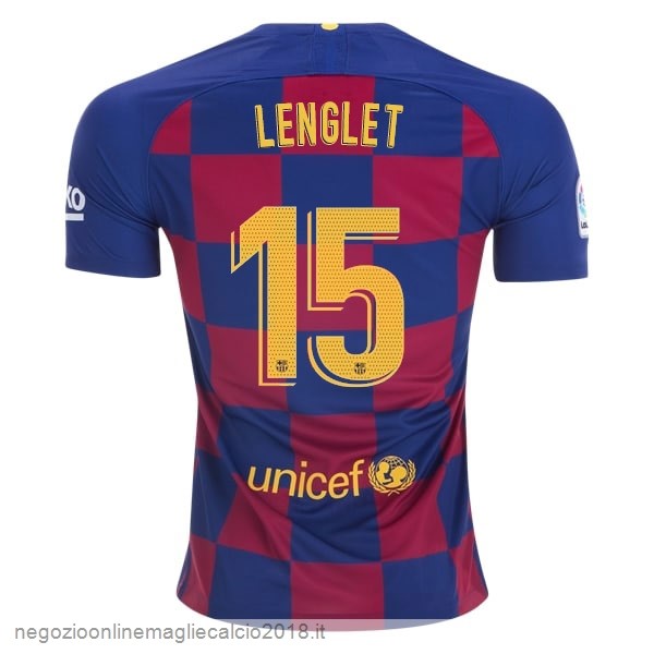 NO.15 Lenglet Home Online Maglie Calcio Barcellona 2019/20 Blu Rosso