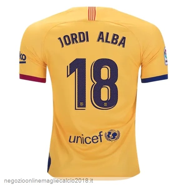 NO.18 JOrodi Alba Away Online Maglie Calcio Barcellona 2019/20 Giallo