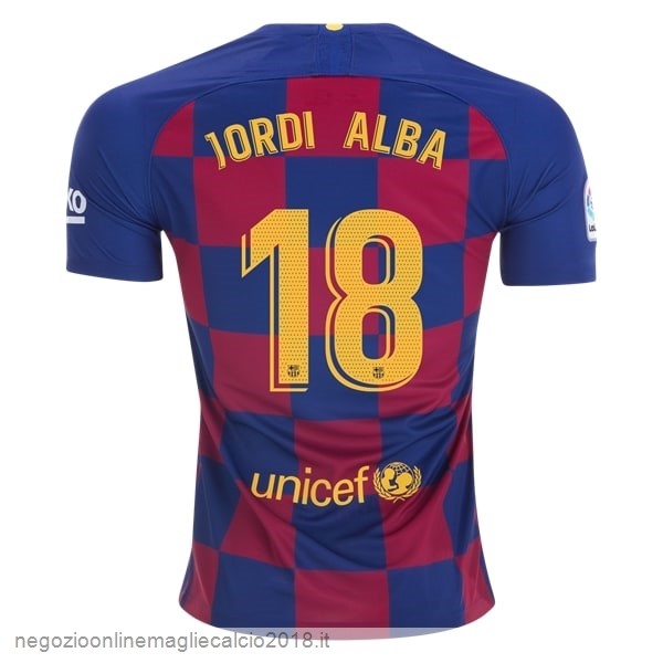 NO.18 JOrodi Alba Home Online Maglie Calcio Barcellona 2019/20 Blu Rosso