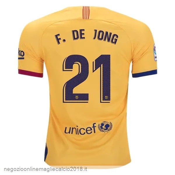 NO.21 De Jong Away Online Maglie Calcio Barcellona 2019/20 Giallo