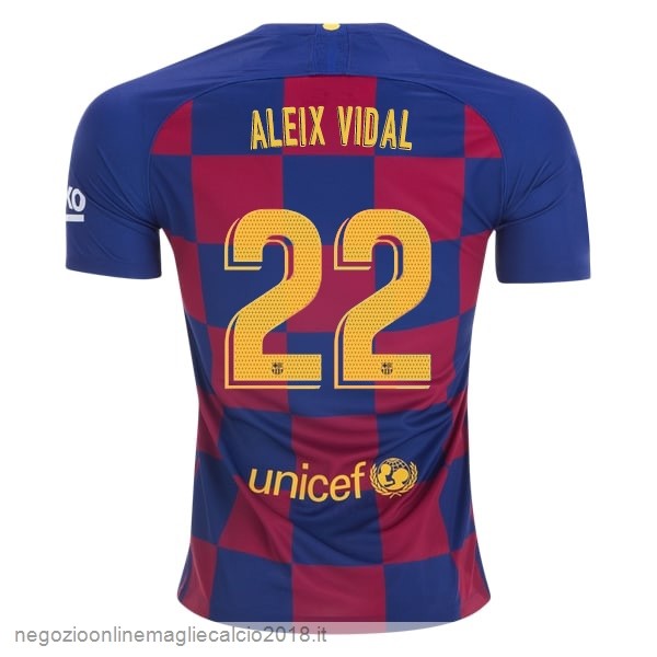 NO.22 Aleix Vidal Home Online Maglie Calcio Barcellona 2019/20 Blu Rosso