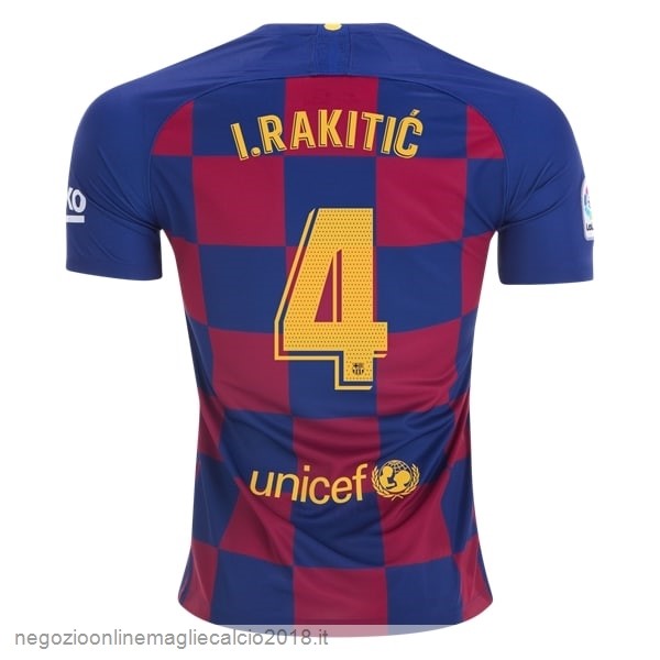 NO.4 I.Rakitic Home Online Maglie Calcio Barcellona 2019/20 Blu Rosso