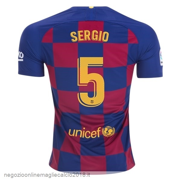 NO.5 Sergio Home Online Maglie Calcio Barcellona 2019/20 Blu Rosso
